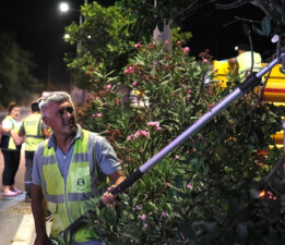 150 Kişilik Ekiple Emin Anter Bulvarı’nda Gece Mesaisi