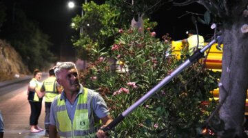 150 Kişilik Ekiple Emin Anter Bulvarı’nda Gece Mesaisi
